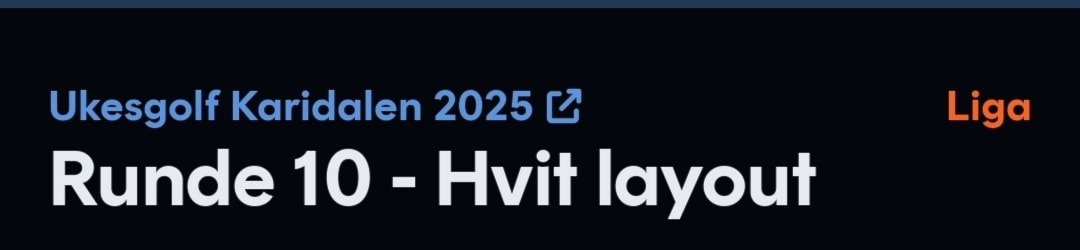 Ukesgolf runde 10, hvit layout